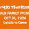 Oct 31- TALB Annual Family Picnic 2026 - HOLD THE DATE